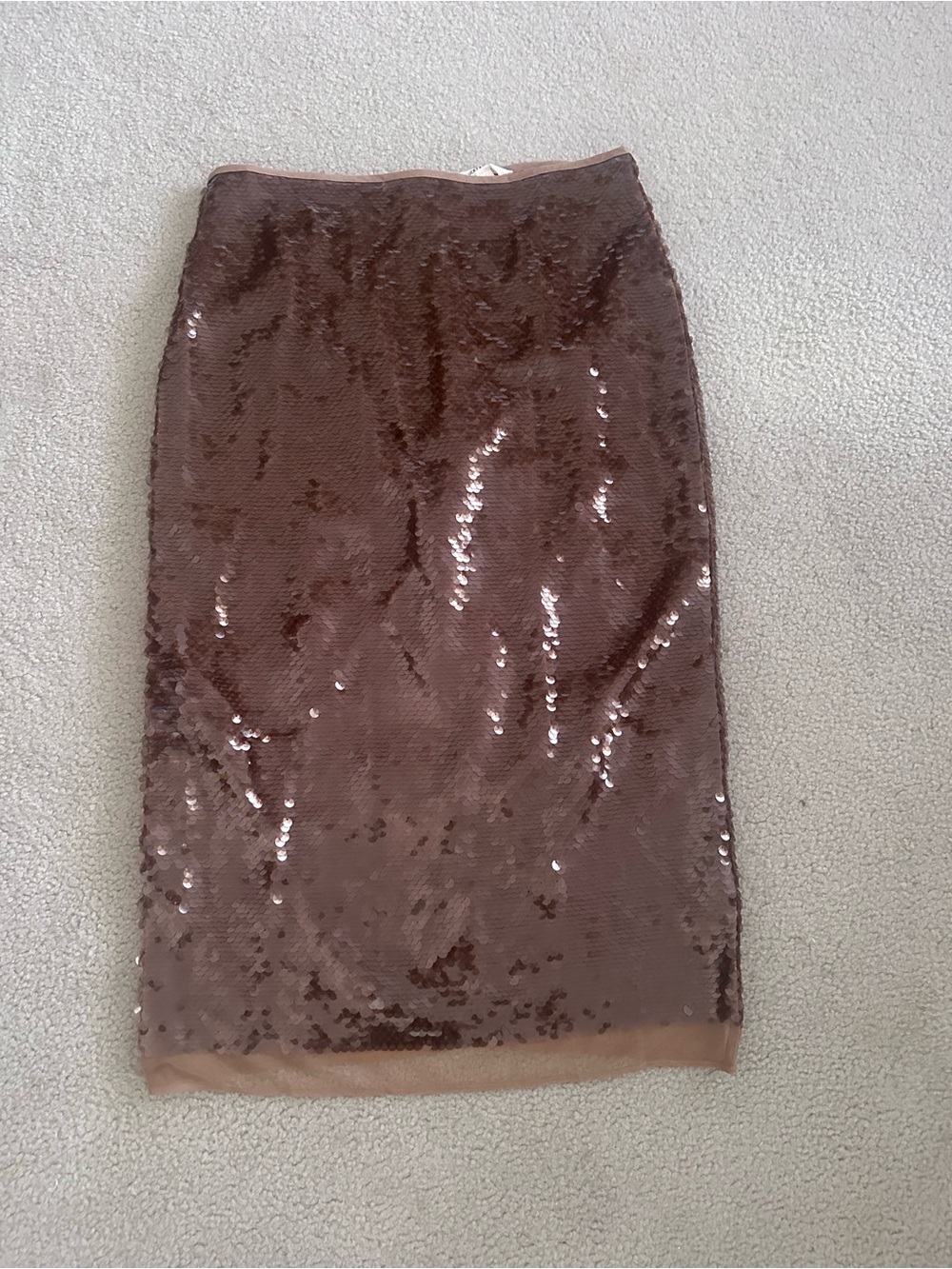Lucky Brand Brown Sequin Pencil Skirt